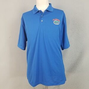 Pro Edge Polo Mens L Blue Florida Gators NCAA Embroidered Short Sleeve Shirt